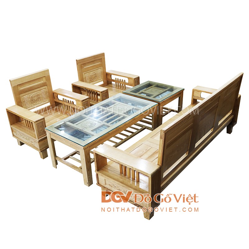 Ghế Sofa Đối Gỗ Sồi Nga Chạm Trống Đồng 5 Món.jpg