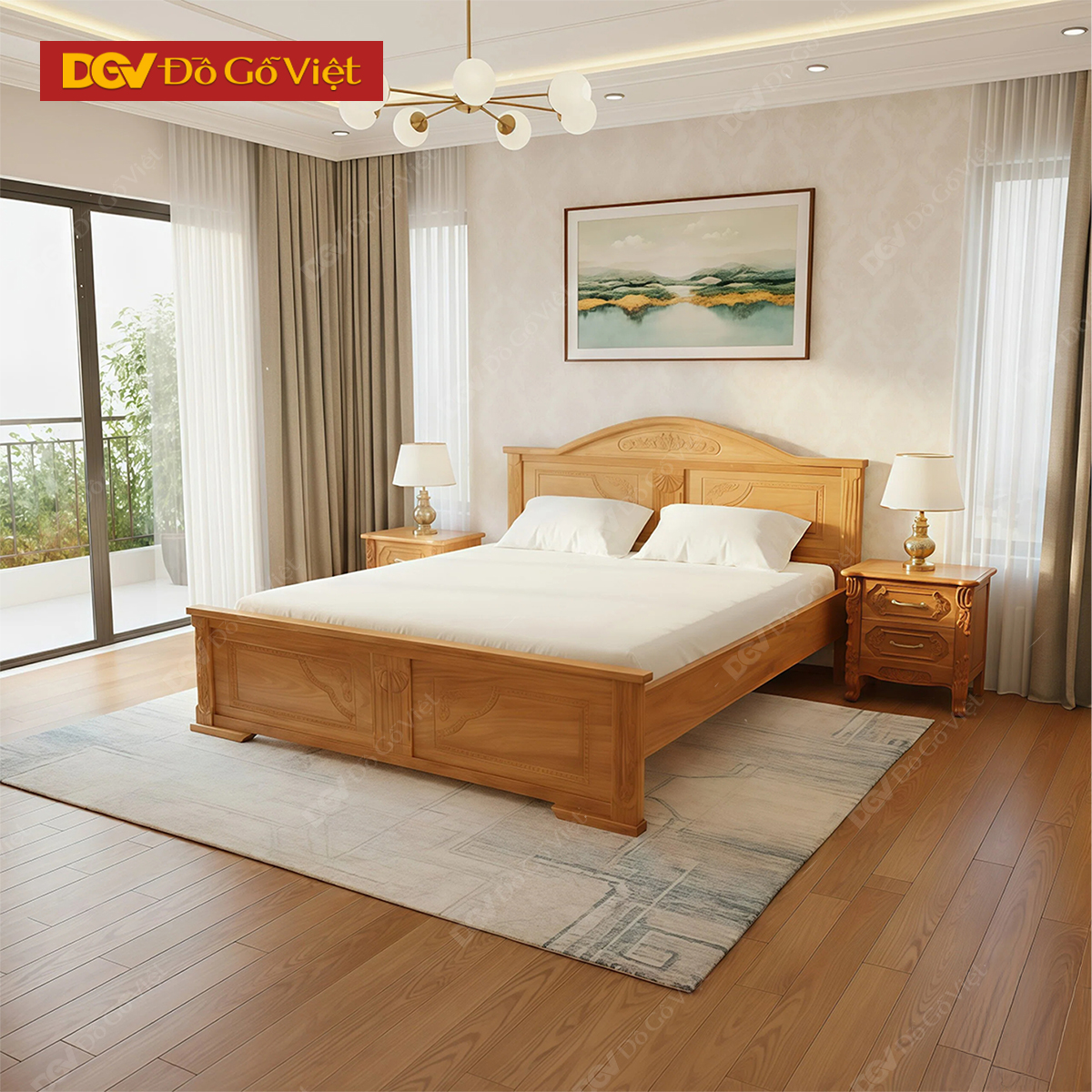 Giường Ngủ Gỗ Gõ Đỏ Đầu Vòm Vạt Phản Đẹp Giá Rẻ