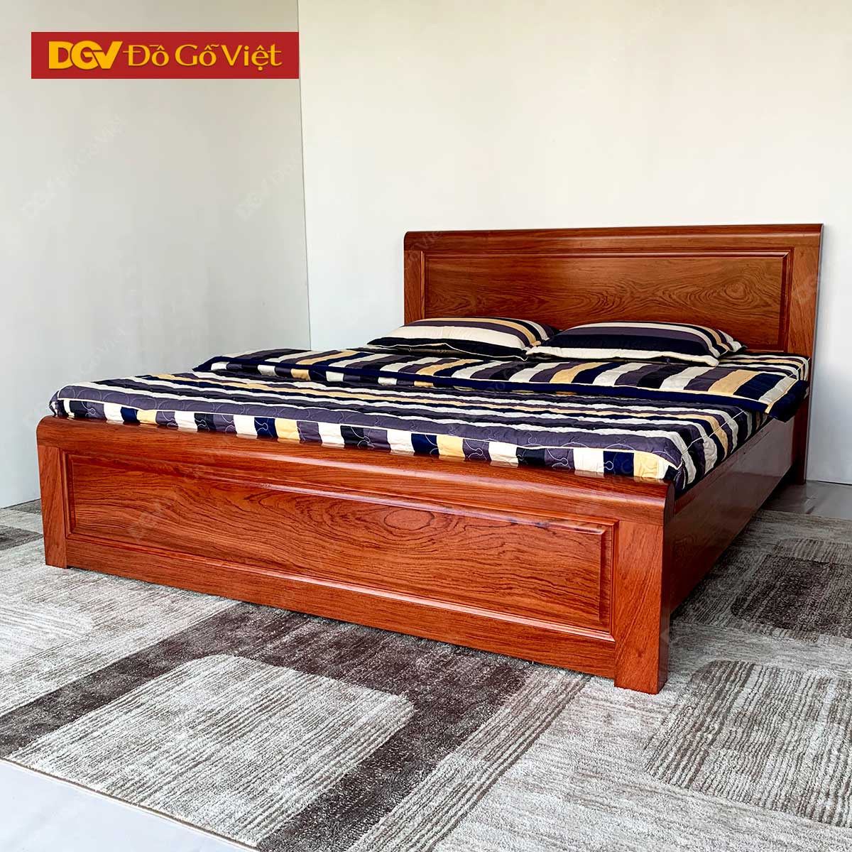 Giường Ngủ Gỗ Vân Hương Đá Pano Đẹp Giá Rẻ