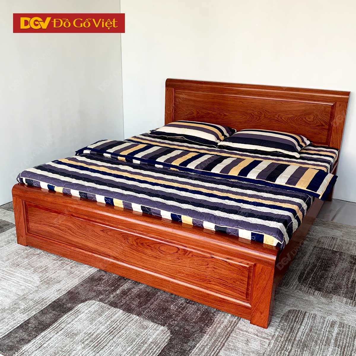 Giường Ngủ Gỗ Vân Hương Đá Pano Đẹp Giá Rẻ