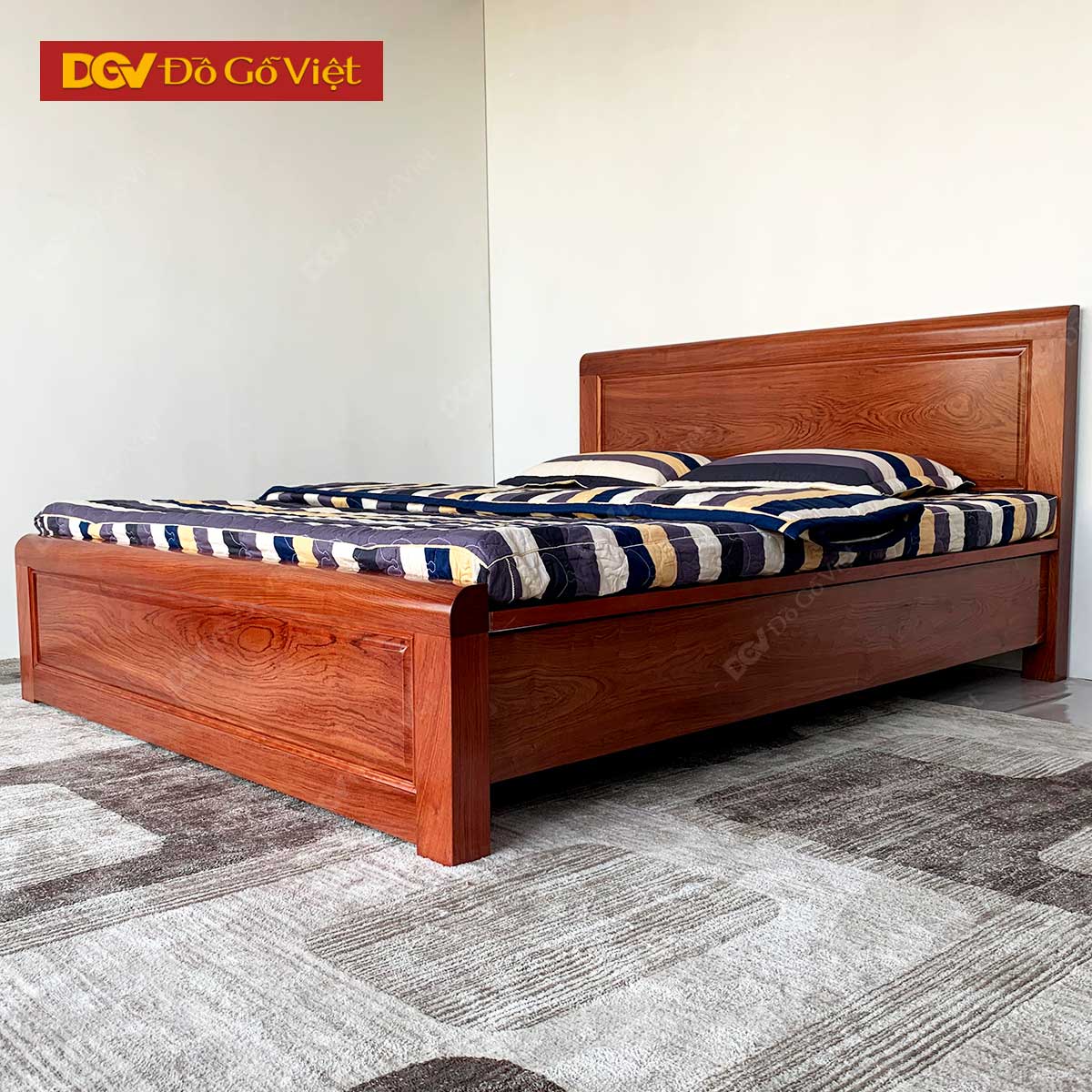 Giường Ngủ Gỗ Vân Hương Đá Pano Đẹp Giá Rẻ
