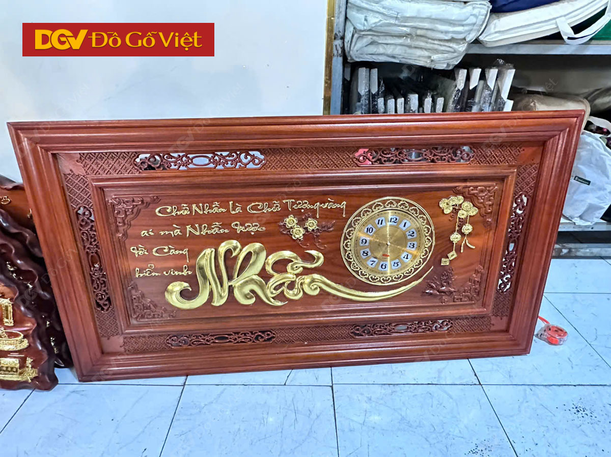 Mẫu Tranh Gỗ Chạm Chữ Hiếu Gỗ Hương Đỏ Dát Vàng Sang Trọng