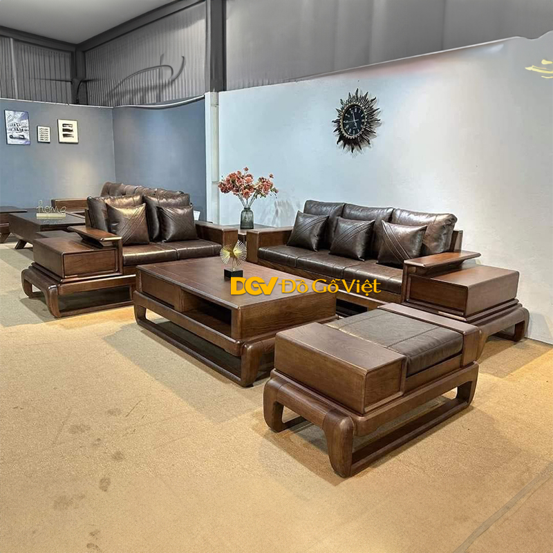 Sofa Gỗ Sồi Nga Phòng Khách 2 Băng Dài Đẹp Giá Rẻ Vế Trái (4).jpg