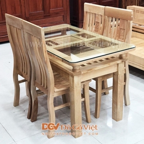 06 bộ bàn ăn làm từ gỗ sồi đẹp cho phòng ăn gia đình