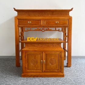 Án Gian Thờ 1 Tầng Kích Thước 1m27 Kiểu Á Đông Truyền Thống