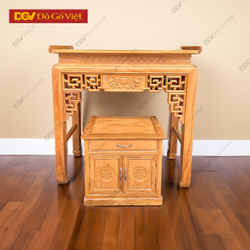 Án Gian Thờ 1m27 Gỗ Gõ Đỏ Cao Cấp Kèm Tủ Táp Chạm Sen Đẹp