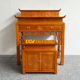 Án Gian Thờ Mẹ Bồng Con Chân Cao 2 Tầng Gỗ Sồi Nga Đẹp Rẻ