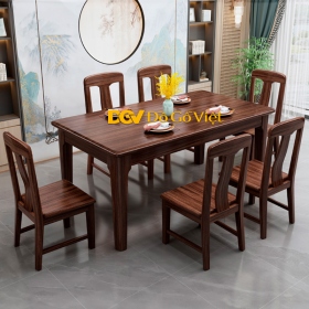 Bàn Ăn Hiện Đại Kiểu Chân Cao Tối Giản Chạy Vân Gỗ Mộc Đẹp