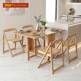 Bàn Ăn Thông Minh Xếp Gọn Gỗ Tự Nhiên 4 Ghế Đẹp Giá Rẻ