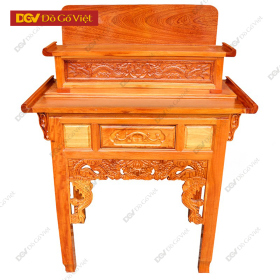 Bàn Cúng 2 Tầng Nhỏ Gỗ Căm Xe Mặt Gõ 1m07