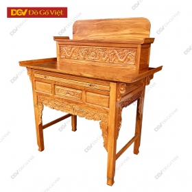 Bàn Cúng Gia Tiên 2 Tầng Đẹp Gỗ Gõ Đỏ 1m47