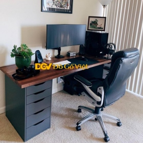 Bàn Gaming Gỗ MDF Chống Ẩm Mặt Bàn Màu Nâu Đẹp Giá Tốt