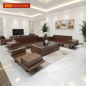 Bàn Ghế Góc Gỗ Sồi Nga Chân Đứng 2 Băng Lớn Cao Cấp