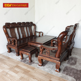 Bàn Ghế Phòng Khách Gỗ Mun Te Tay 12 6 Món Đẹp Giá Rẻ