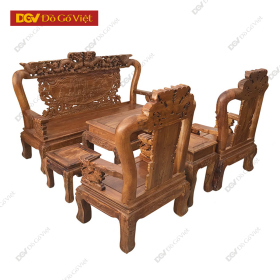 Bàn Ghế Salon Gỗ Hương Rồng Đỉnh Tay 10 6 Món Đẹp Giá Rẻ