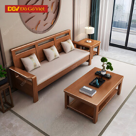 Bàn Ghế Sofa Gỗ Căm Xe Màu Nâu 5 Món Kiểu Đối Hiện Đại