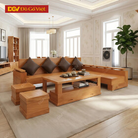 Bàn Ghế Sofa Hiện Đại Góc L Gỗ Gõ Đỏ Đẹp Giá Rẻ