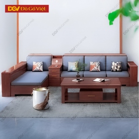 Bàn Ghế Sofa Kết Hợp Bàn Để Tay Mẫu Mới Gỗ Tự Nhiên Đẹp