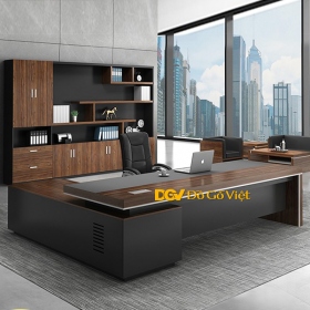 Bàn Giám Đốc Gỗ Công Nghiệp MDF Màu Óc Chó Mẫu Hiện Đại