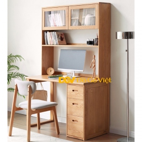 Bàn Làm Việc Chân Tủ Hộc 3 Ngăn Kéo Kết Hợp Kệ Sách 2 Tầng Bền Đẹp