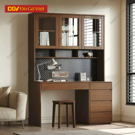 Bàn Làm Việc Có Tủ Sách Gỗ Sồi Tự Nhiên Phong Cách Hiện Đại