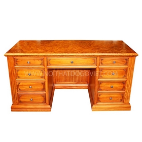 Bàn Làm Việc Giám Đốc Gỗ Gõ Đỏ Mặt Giả Nu Chạm Đại Bàn Đẹp