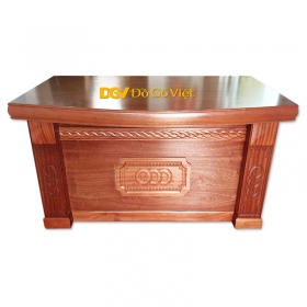 Bàn Làm Việc Giám Đốc Xoan Đào Tự Nhiên Chạm Đồng Tiền Đẹp