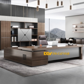 Bàn Làm Việc Giám Đốc Hiện Đại Màu Óc Chó Gỗ MDF Đẹp Bền Rẻ