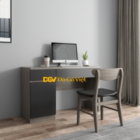Bàn Làm Việc Gỗ MDF Lõi Xanh Hiện Đại Có 1 Hộc Tủ Màu Xám Rẻ