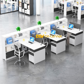 Bàn Làm Việc Nhân Viên Đơn Giản Hiện Đại Đơn Giản Màu Trắng