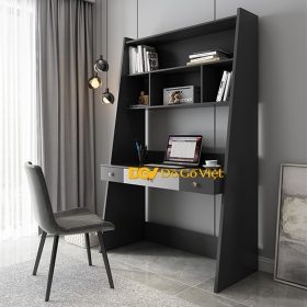 Bàn Làm Việc Thành Vát Kết Hợp Kệ Sách Màu Xám Mẫu Giá Tốt