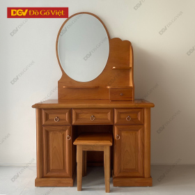 Bàn Phấn Gỗ Gõ Đỏ Cao Cấp 1M Kèm Gương Và Hộc Để Đồ Giá...