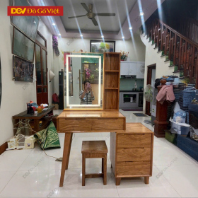 Bàn Phấn Gỗ Hương Xám Kèm Gương Trang Điểm Cao Cấp