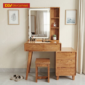 Bàn Phấn Gỗ Hương Xám Kèm Gương Trang Điểm Cao Cấp