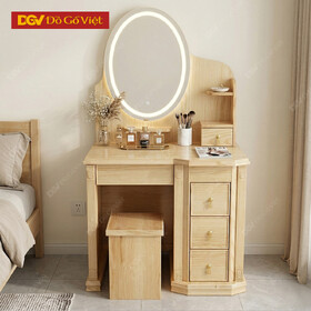 Bàn Phấn Gương Oval Viền Led Gỗ Sồi Nga Đẹp Mẫu Mới 2026