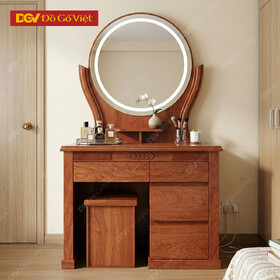 Bàn Phấn Trang Điểm Gương Viền Led Tròn Kiểu Dáng Đẹp