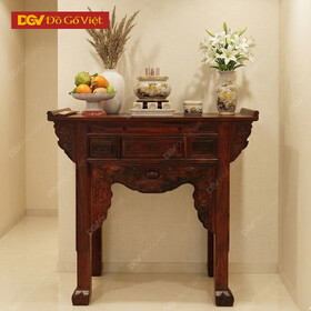 Bàn Thờ 1 Tầng Gỗ Muồng Chạm Hoa Sen Đẹp Mắt Giá Rẻ