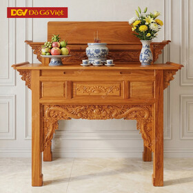 Bàn Thờ 2 Tầng Gỗ Gõ Đỏ Chạm Rồng 1m27