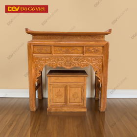 Bàn Thờ Án Gian Gỗ Gõ Đỏ 1m27 Kèm Tủ Táp Hiện Đại
