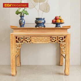 Bàn Thờ Án Gian Gỗ Gõ Đỏ 1m53 Chạm Sen Cao Cấp
