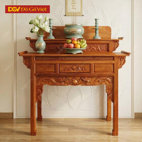 Bàn Thờ Cúng Gỗ Căm Xe Mặt Gõ Tự Nhiên 1m47