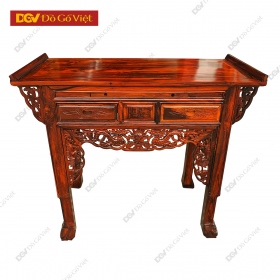 Bàn Thờ Gia Tiên 1 Tầng Gỗ Muồng Tay Diềm 1m27
