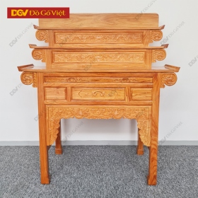 Bàn Thờ Gia Tiên 3 Tầng Gỗ Gõ Đỏ 1m47 Đẹp Giá Rẻ