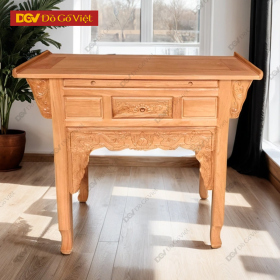 Bàn Thờ Gia Tiên Gỗ Gõ Đỏ 1 Tầng Chạm Rồng Giá Rẻ