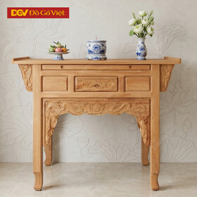 Bàn Thờ Gia Tiên Gỗ Gõ Đỏ 1 Tầng Chạm Rồng Giá Rẻ