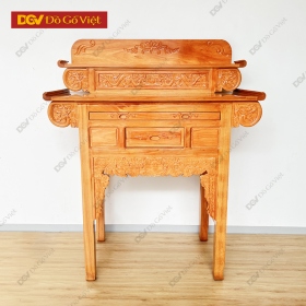 Bàn Thờ Gỗ Gõ Đỏ 2 Tầng Chạm Rồng Đậm Chất Truyền Thống