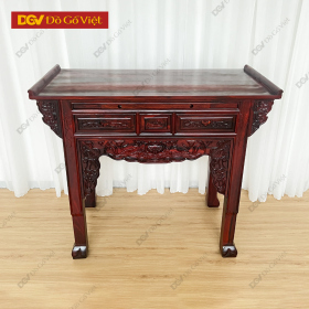 Bàn Thờ Gỗ Muồng 1 Tầng Mẫu 1m27 Chạm Sen Tinh Tế