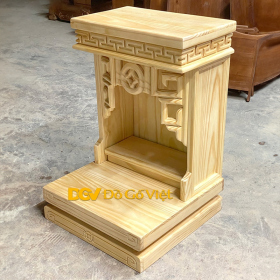 Bàn Thờ Ông Địa Gỗ Thông Màu Tự Nhiên Đẹp Bền Rẻ
