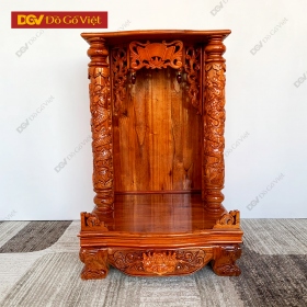 Bàn Thờ Thần Tài Cột Chạm Gỗ Xoan Đào Đẹp Bền Giá Rẻ