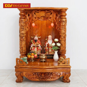 Bàn Thờ Thần Tài Cột Chạm Gỗ Xoan Đào Đẹp Giá Rẻ